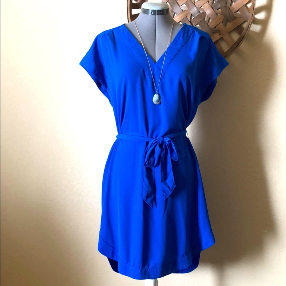 Slouchy blue tie waist dress size 4